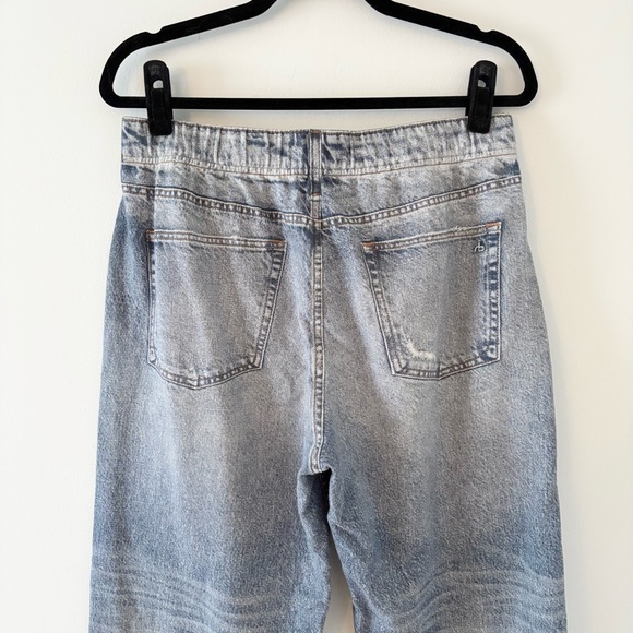 Rag & Bone Miramar Denim-Print Joggers Pants Jeans Distressing Fading Faux Denim - Picture 6 of 7